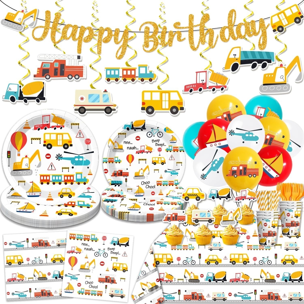 Construction Theme Birthday Party Supplies Disposable Tableware Set